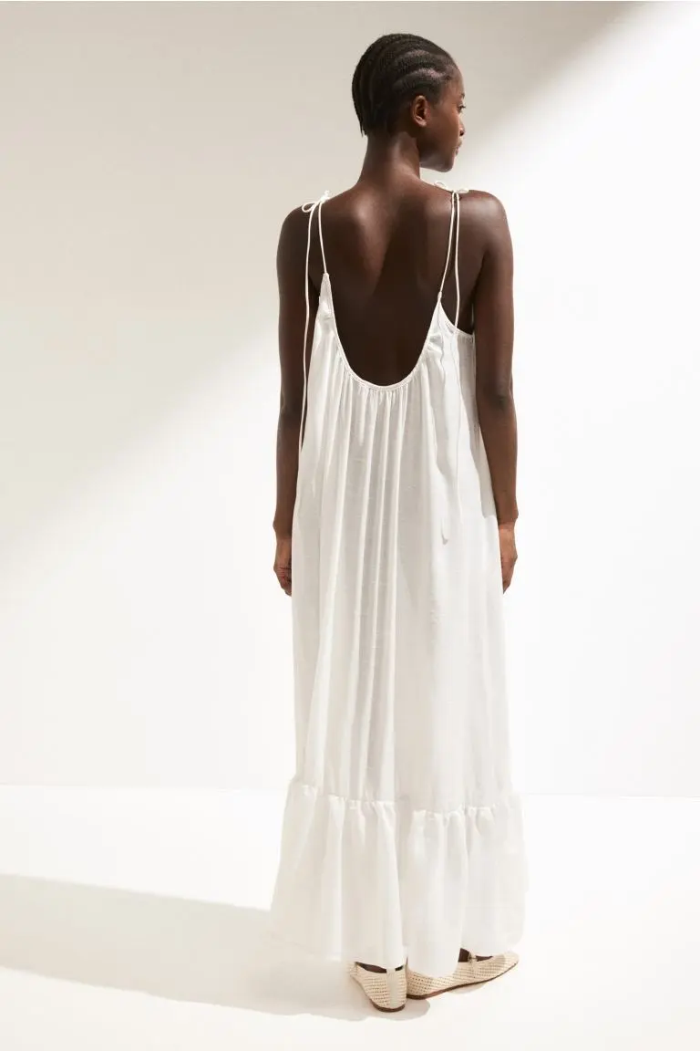 Tie-Shoulder-Strap Beach Dress
