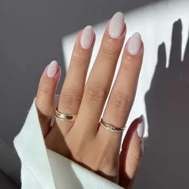 milky white nails