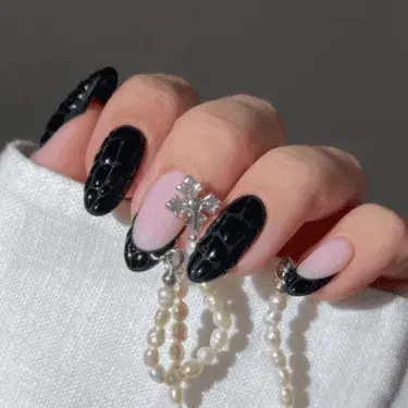 tuxedo nails