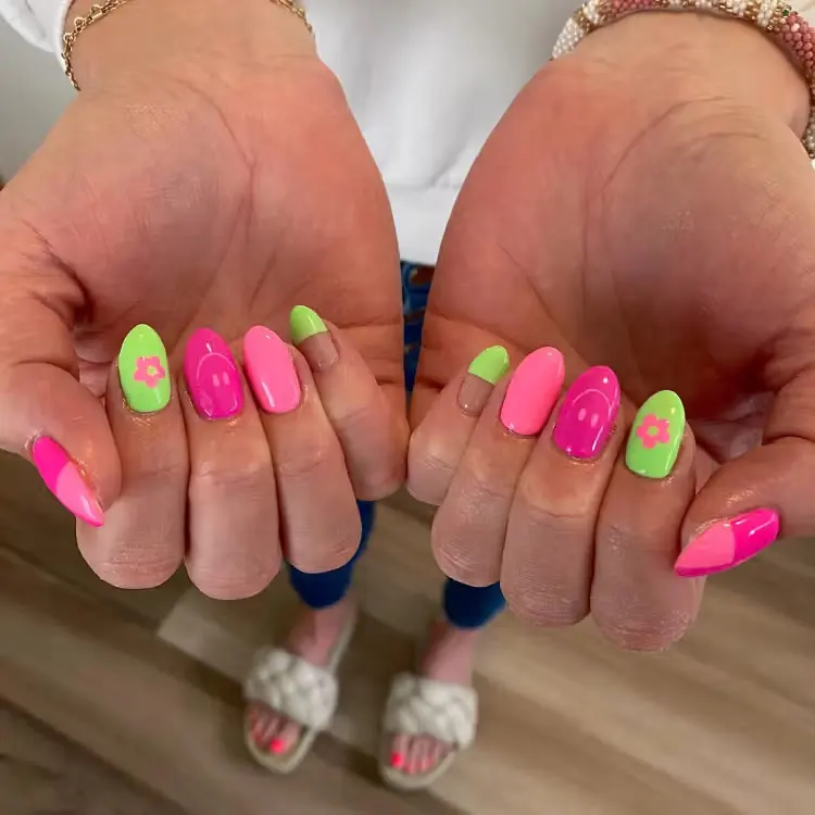 watermelon abstract nails