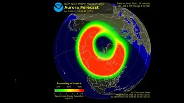 NOAA aurora borealis forecast./ (Image X)