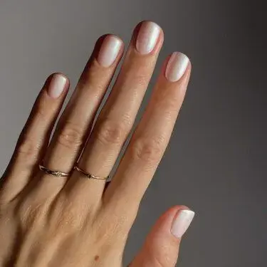 pearl milky nails