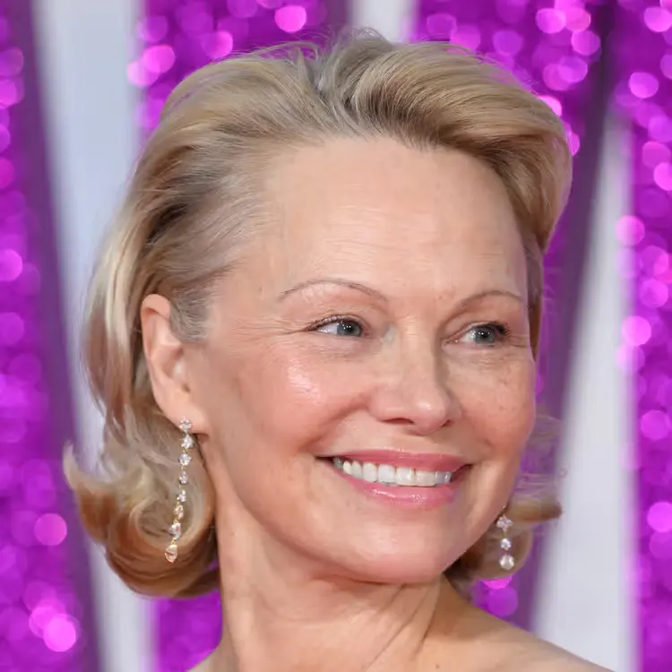 Pamela Anderson attends "The Naked Gun" UK Premiere at Cineworld Leicester Square on July 22, 2025 in London, England