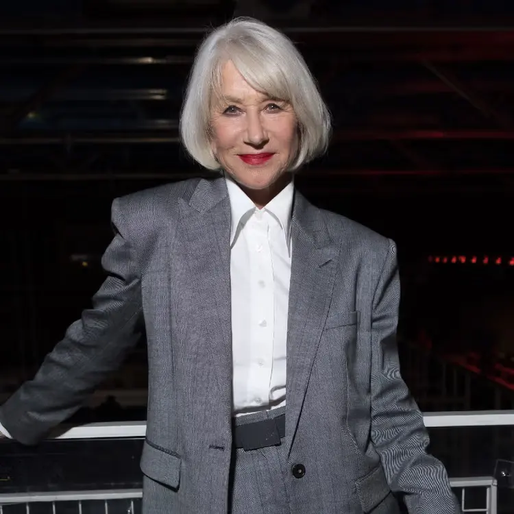 Helen Mirren with a gray bob