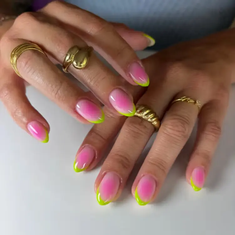 watermelon french manicure